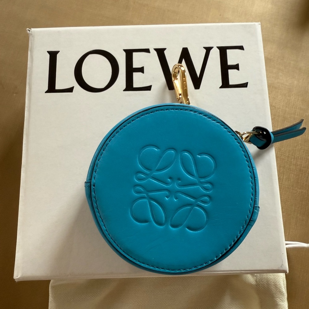 Loewe Blue Round Leather Coin Purse